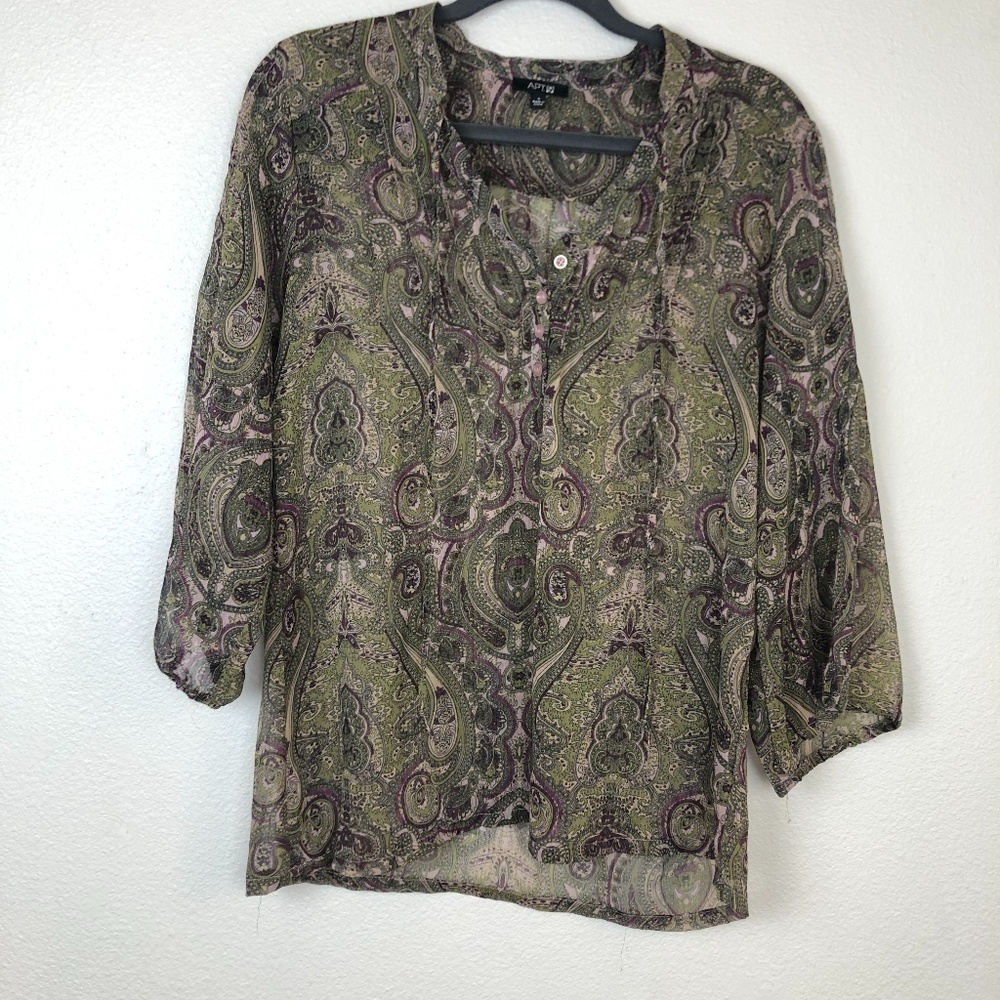 Apt 9 paisley blouse size S